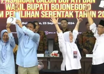 Teguh-Farida vs Wahono-Nurul: KPUD Bojonegoro Tetapkan Nomor Urut Pasangan Calon