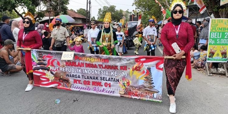 Gelar Pawai Budaya di Harlah Desa Tlanak ke 142 tahun