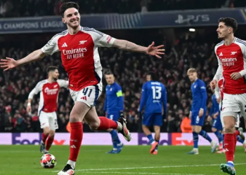 Rice Cetak Gol Tercepat Arsenal, Arsenal Tundukkan Dinamo Zagreb 3-0 di Liga Champions.