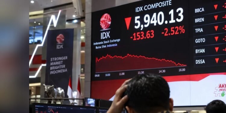 IHSG Terjun ke Level 5.940, Seluruh Sektor Saham Tertekan